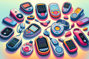 An illustration of various types of holter monitors.