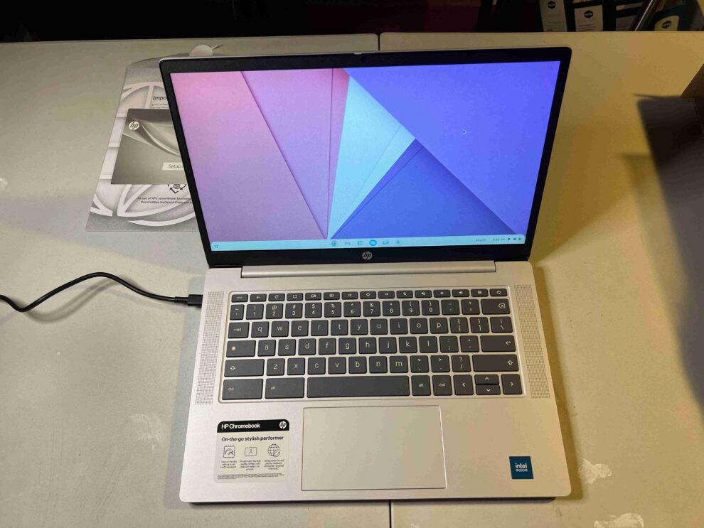 HP Chromebook 14 Review - view from keyboard top down